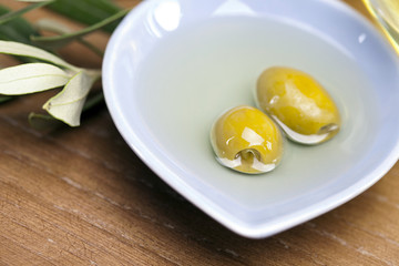 Olive oil and olives
