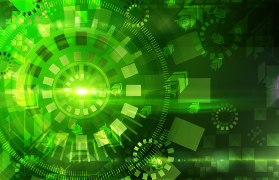 Abstract dark green technical background