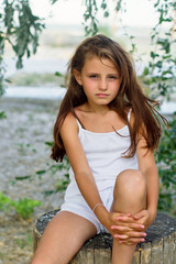 Naklejka premium Pretty little girl