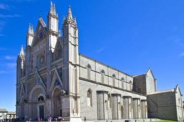 Fototapeta na wymiar Fasada Duomo Gothic Fasada katedry Orvieto