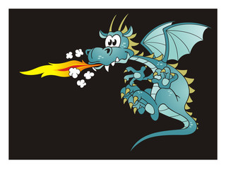 Naklejka premium Fire Spitting Dragon