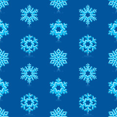 Naklejka na ściany i meble Glossy 3d Modern Deep Blue Snowflakes Pattern