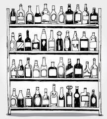 Bottles on shelf - 46649063