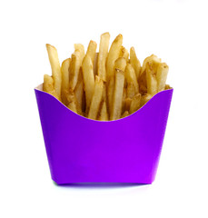 French fry in violet box