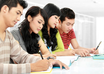 Group of students studying