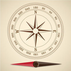 Compass outline vector