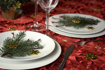 Christmas dinner table