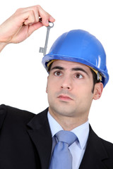 Man with hard hat