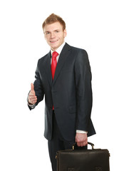 A young businessman giving his hand for a handshake