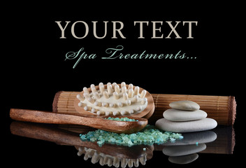 Set for spa-procedures On black background