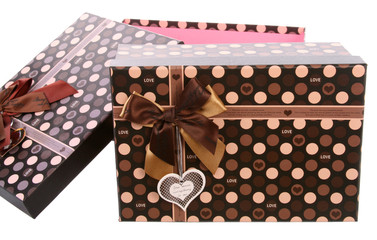 Box with hearts for Valentine's Day - obrazy, fototapety, plakaty