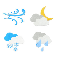 Rice paper cut cute weather icon