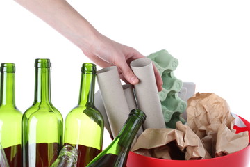 Paper, glass garbage