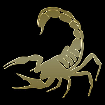Sternzeichen Skorpion - gold auf schwarz