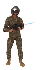 Scifi rebel firing plasma rifle