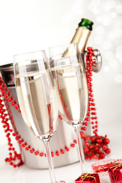 Champagne Glasses.New Year Celebration.