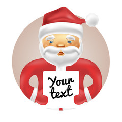 Santa with blank banner for your text