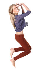 Happy woman Jumping