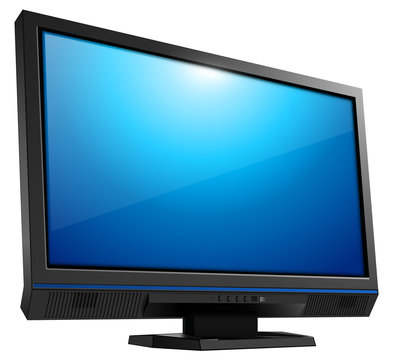 lcd tv monitor isolated,  vector illustration.