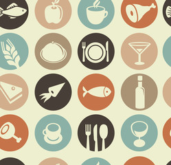 Pattern with restaurant and food icons
