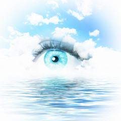 Eye overlooking water scenic