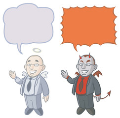Two business characters -Good and Evil.