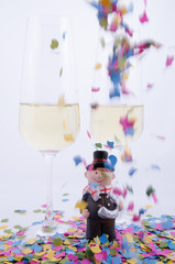 Two glasses with champagne