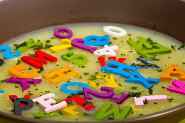 Fototapeta na wymiar Alphabet soup