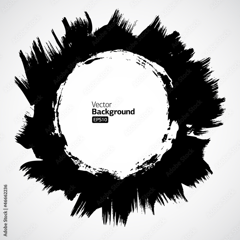 Fototapete Vector ink grunge circle frames set