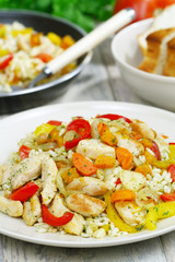 Risotto with chicken and vegetables