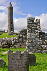 Devenish Island Monastic Site, Co.Fermanagh, Northern Ireland. - obrazy, fototapety, plakaty