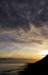 sunset at the beach at Cromer Norfolk, East Anglia