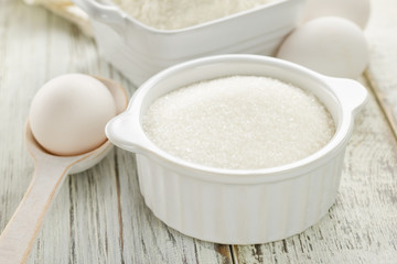 Flour, eggs, sugar