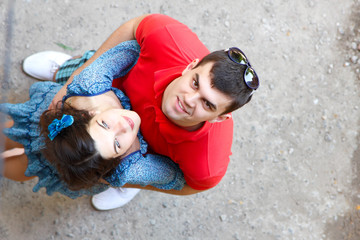 young couple hugs - first love