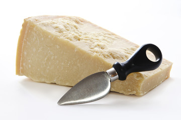 Parmisan cheese and knife