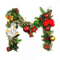 Fototapeta na wymiar Christmas Alphabet Letter