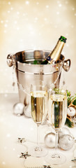 Celebration theme with champagne wine