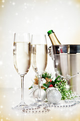 Celebration theme with champagne wine