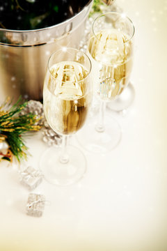 Celebration theme with champagne wine