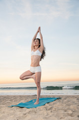 Beach Yoga Woman