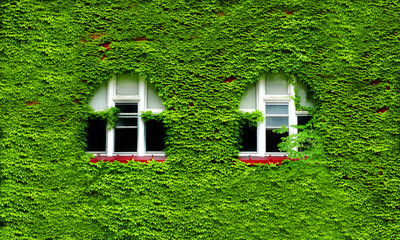 Windows and Green Ivy