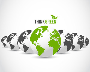 think green globe concept