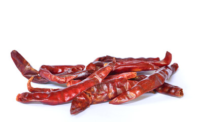 dried red pepper on white background
