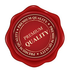 premium quality red wax seal isolated on white background