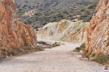 Gravel road in Gata cape national park, Andalusia (Spain)