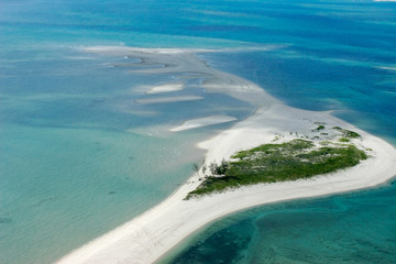 Aerial view of small tropical island