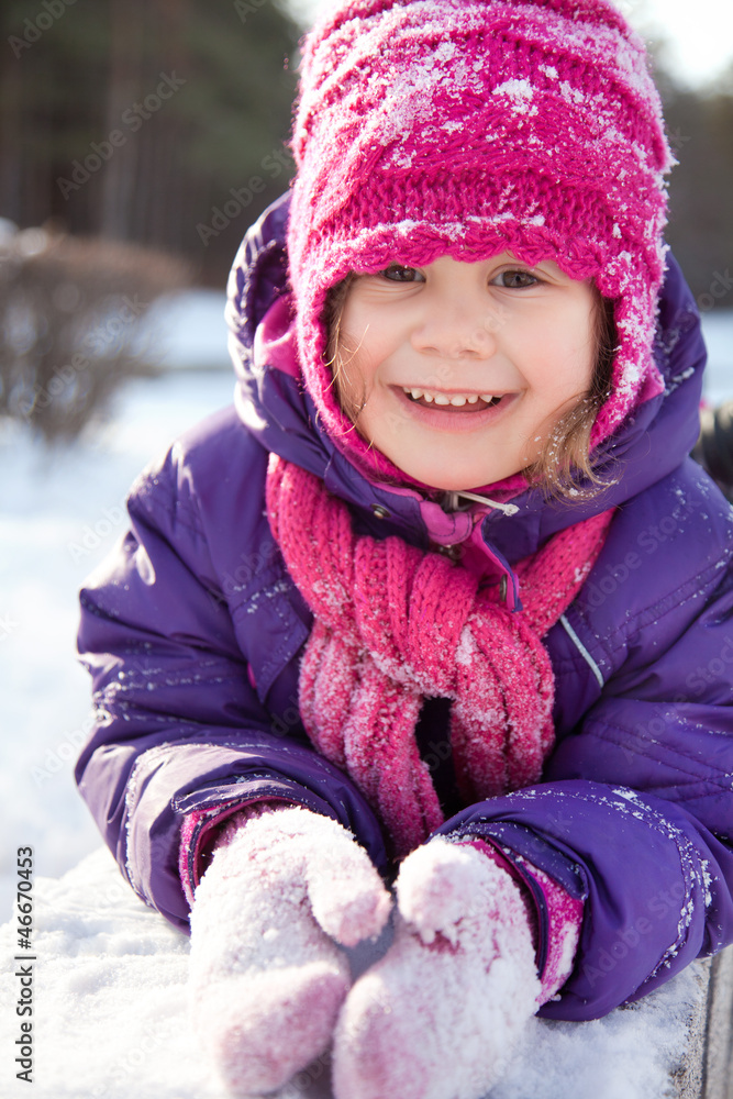 Canvas Prints Little girl in Winter