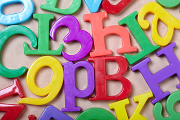 Naklejka premium Plastic alphabet letters