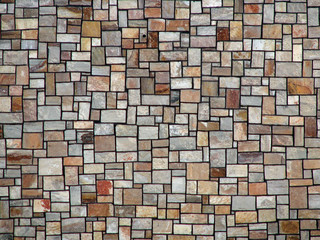Stacked stone wall