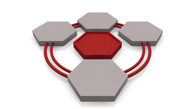 Set de presentacion 4 hexagonos